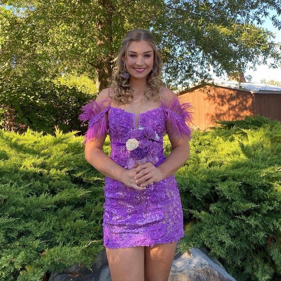 Sherri Hill Dresses & Skirts - Sherri Hill Purple Sequin Homecoming Dress
